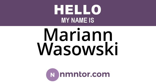 Mariann Wasowski