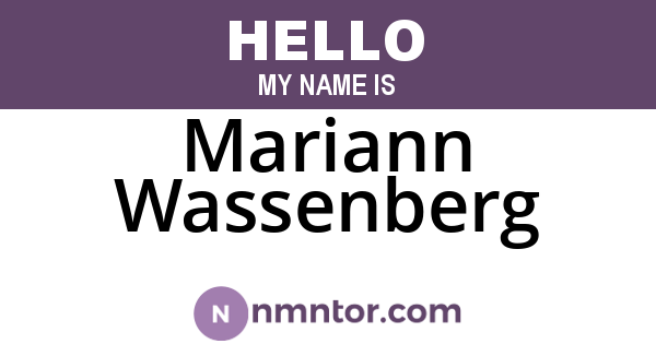 Mariann Wassenberg