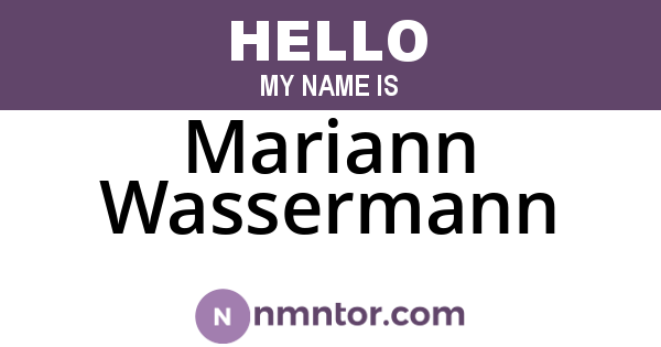 Mariann Wassermann