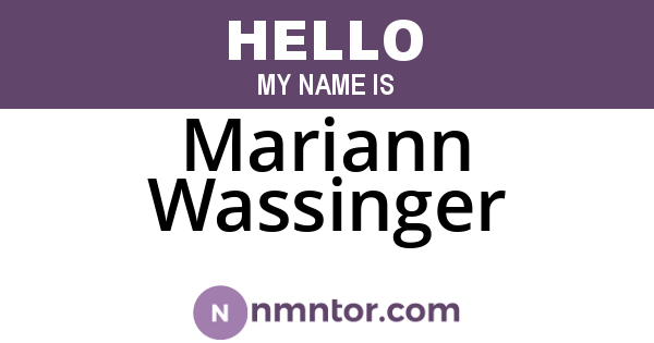 Mariann Wassinger
