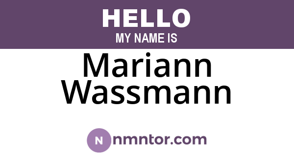 Mariann Wassmann