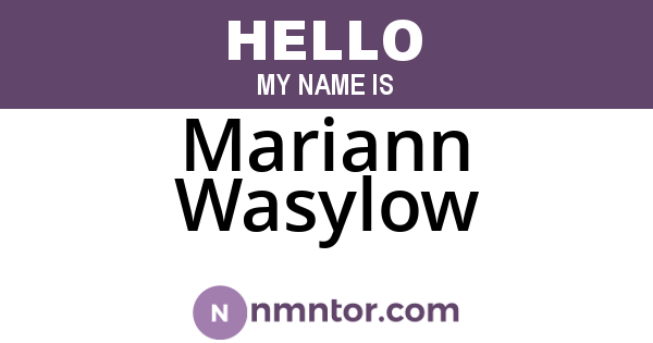 Mariann Wasylow