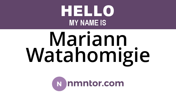 Mariann Watahomigie
