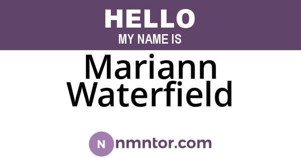 Mariann Waterfield
