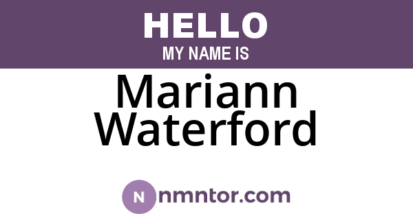 Mariann Waterford