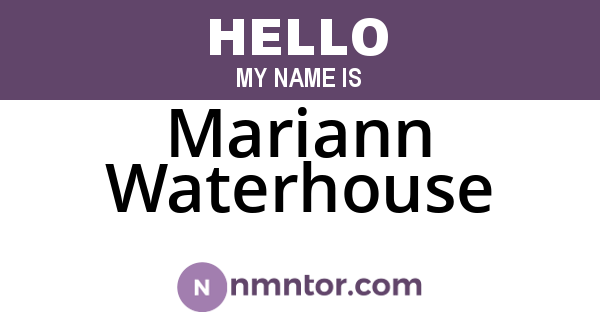 Mariann Waterhouse