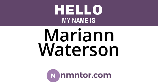 Mariann Waterson