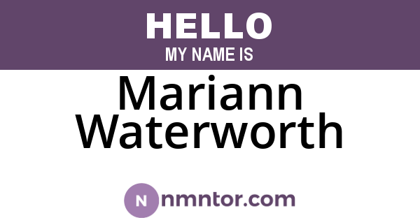 Mariann Waterworth