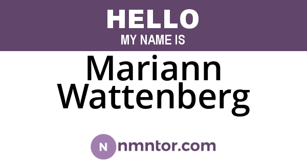 Mariann Wattenberg