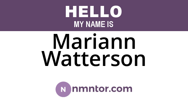 Mariann Watterson