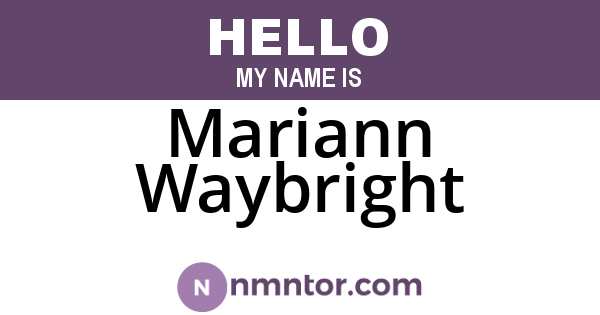 Mariann Waybright