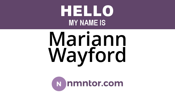 Mariann Wayford