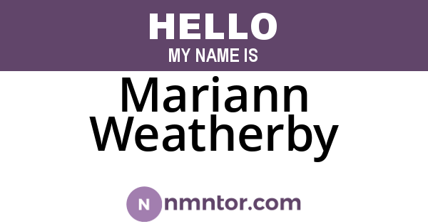 Mariann Weatherby