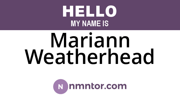 Mariann Weatherhead