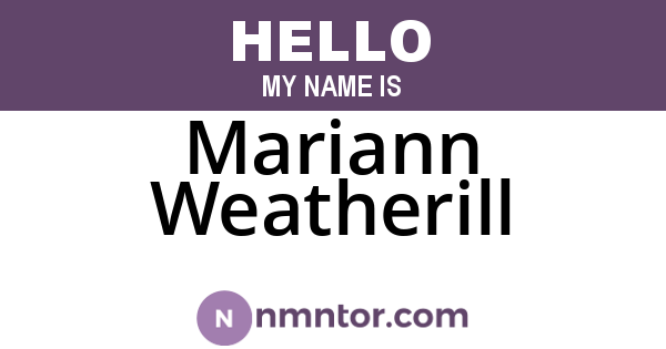 Mariann Weatherill