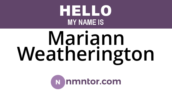 Mariann Weatherington