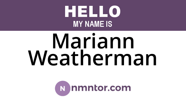 Mariann Weatherman