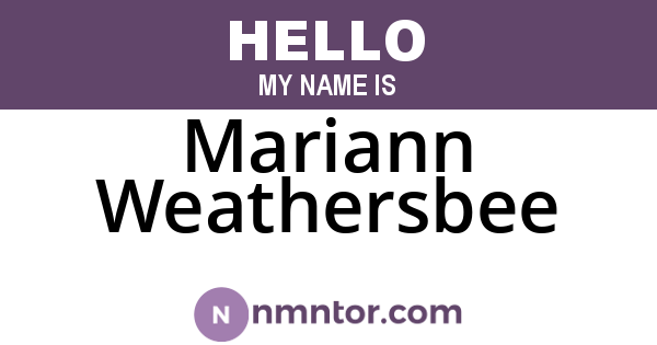 Mariann Weathersbee