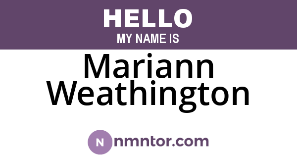 Mariann Weathington