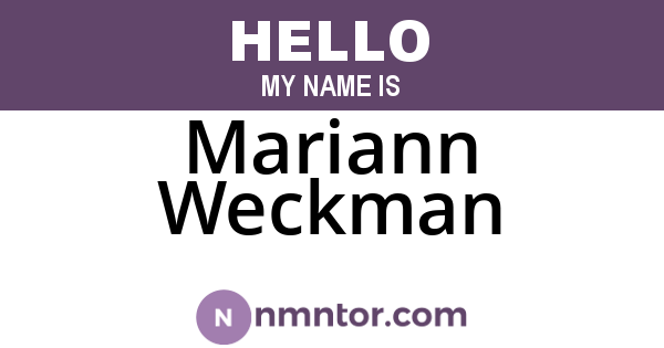 Mariann Weckman