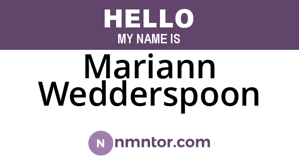 Mariann Wedderspoon
