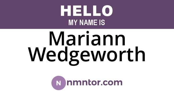 Mariann Wedgeworth