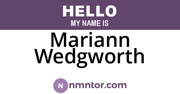 Mariann Wedgworth