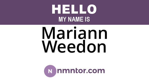 Mariann Weedon
