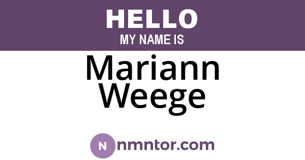 Mariann Weege