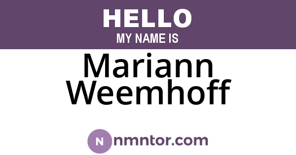 Mariann Weemhoff