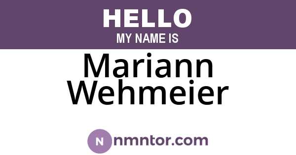 Mariann Wehmeier