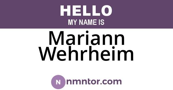 Mariann Wehrheim