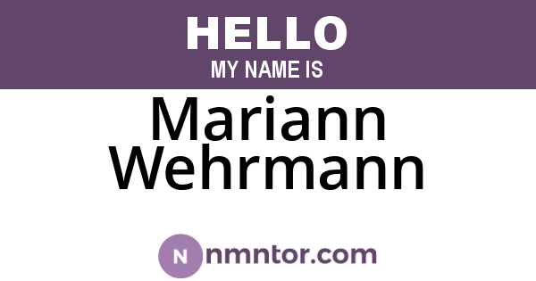 Mariann Wehrmann