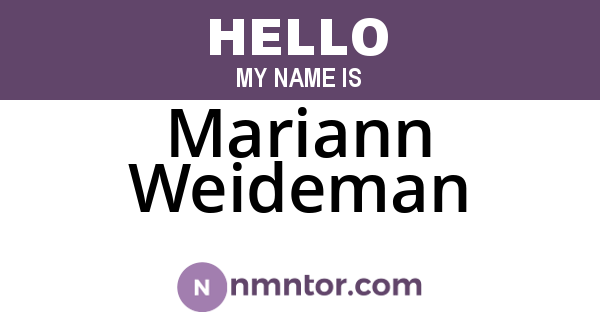 Mariann Weideman