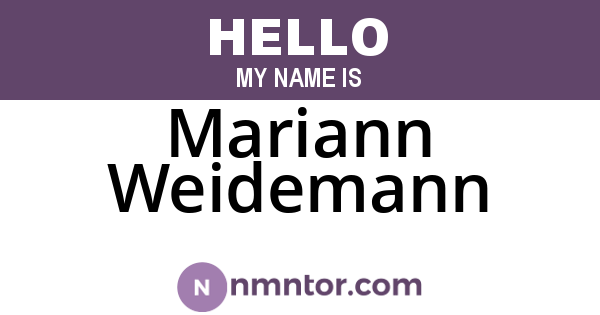 Mariann Weidemann