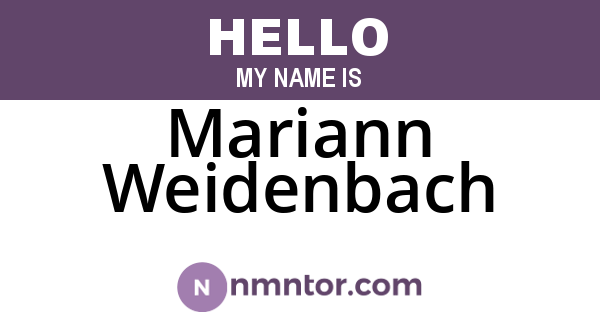 Mariann Weidenbach