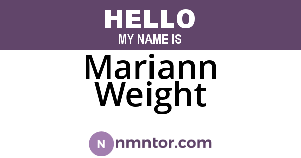 Mariann Weight