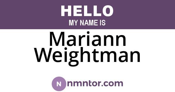 Mariann Weightman