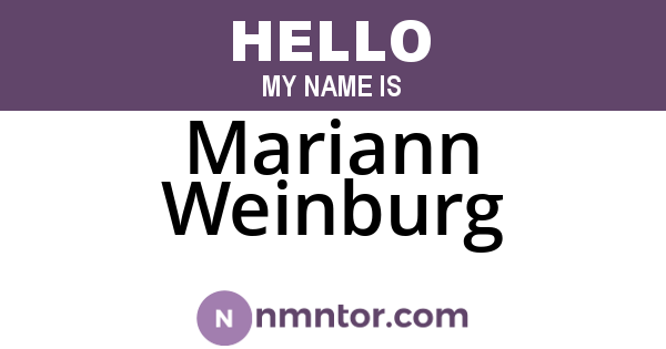 Mariann Weinburg