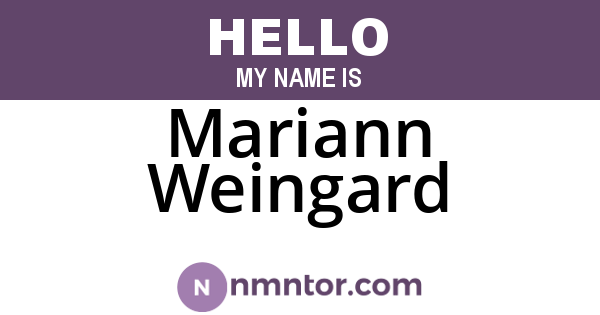Mariann Weingard