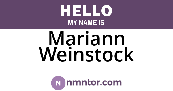 Mariann Weinstock