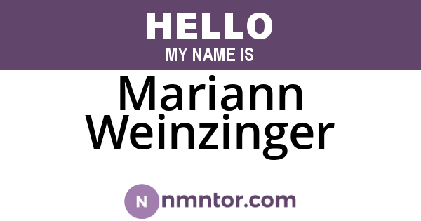 Mariann Weinzinger