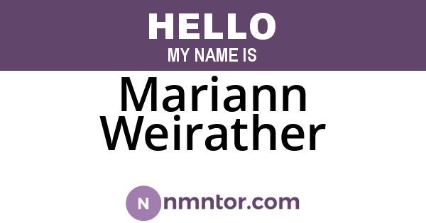 Mariann Weirather