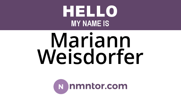 Mariann Weisdorfer