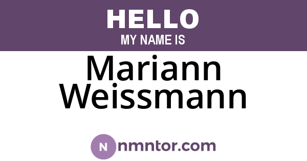 Mariann Weissmann