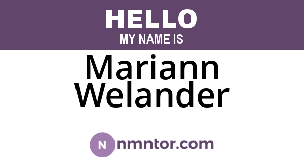 Mariann Welander