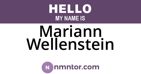 Mariann Wellenstein