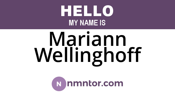 Mariann Wellinghoff