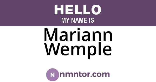 Mariann Wemple