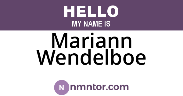 Mariann Wendelboe